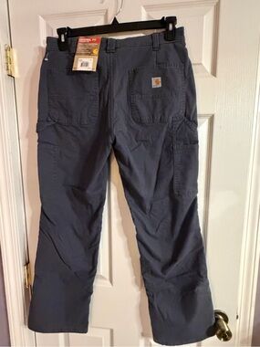 Carhartt Women's Solid Gray Cargo Fleece Lined Pants w/ Pockets, Short Sz 8 New!